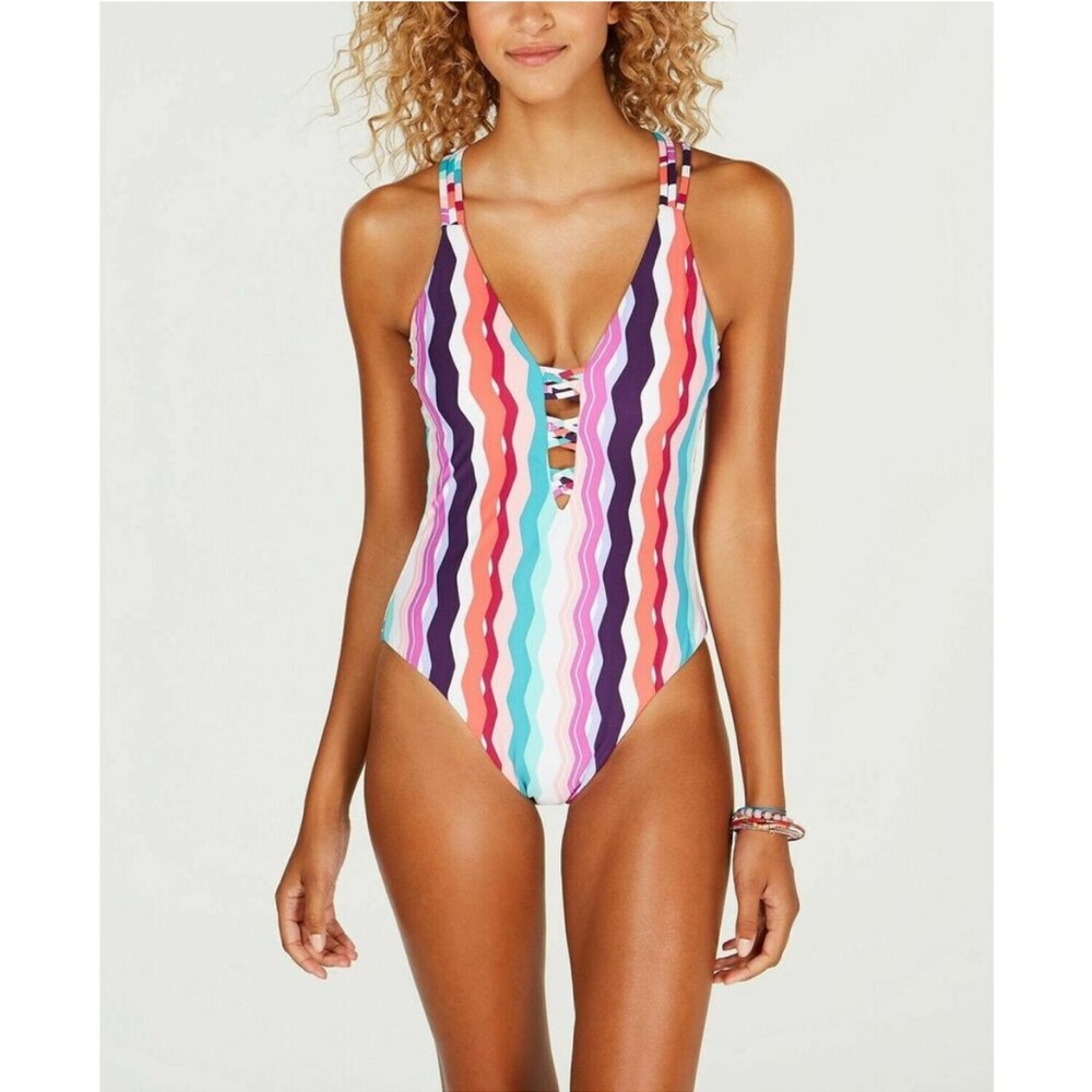 BAR III NWT Waves Low Back Cheeky One Piece Swimsuit | Medium / Large